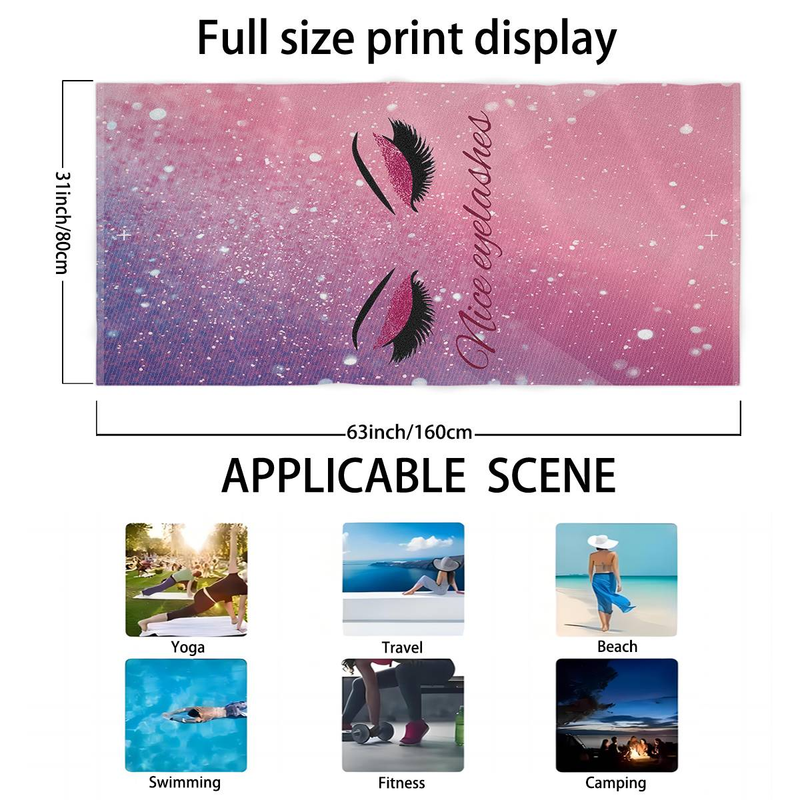 Potisk řas měkký, rychleschnoucí, superabsorpční lehká osuška plážová osuška vhodná pro batohy, turistiku, fitness, pláž, plavání, jógu_voghion.com