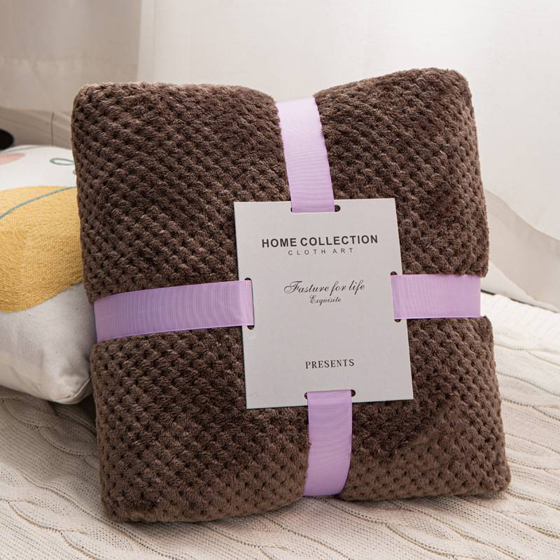 Solid Color Pineapple Blanket Flannel Cover Blanket Coral Fleece Air Conditioning Blanket Nap Blanket Sofa Towel_voghion.com