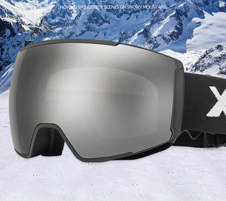 Gogle narciarskie Winter Explosion dwuwarstwowe magnetyczne, przeciwmgielne i wiatroszczelne, sferyczne, sprzęt narciarski, można nosić okulary_voghion.com