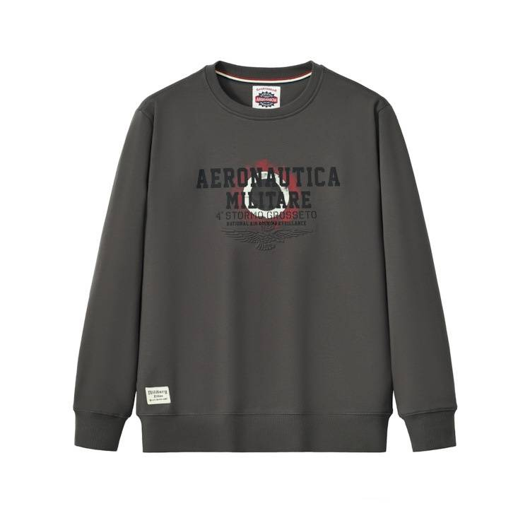 Men's Clothing Terry Cotton Loose Casual Versatile Retro Pullover Sweatshirt Men's Long Sleeve Steel Stamped Round Neck_voghion.com