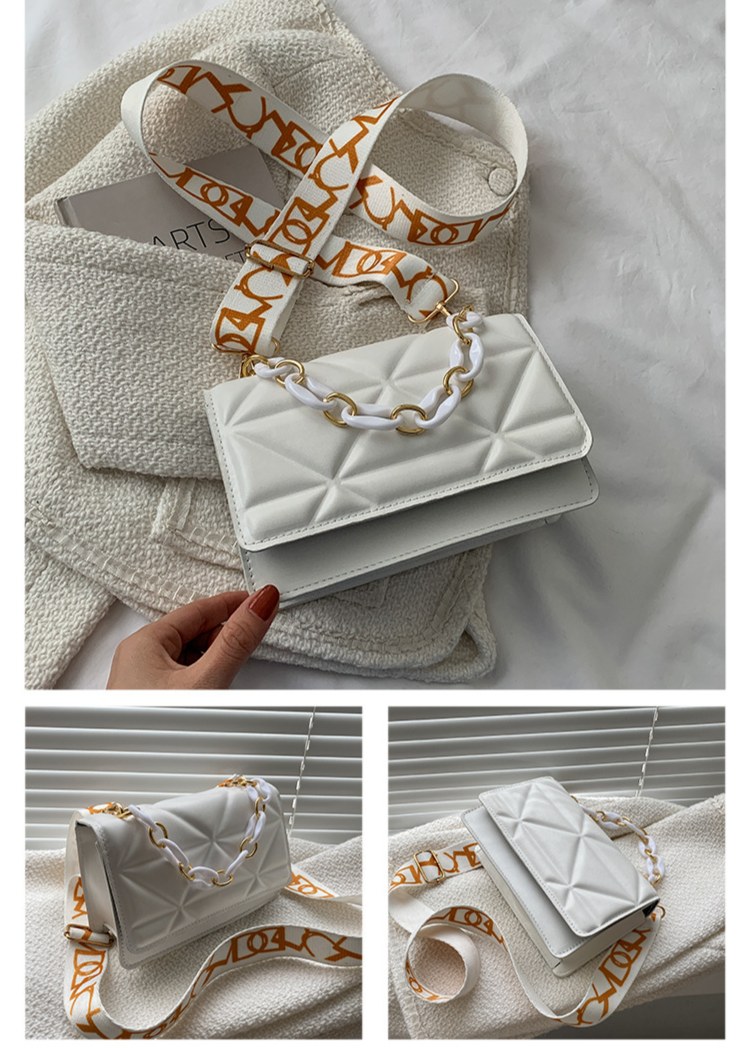 Mini borsa semplice casual borsa moda nuova retrò personalità tracolla larga borsa a tracolla elegante catena spessa piccola borsa_voghion.com