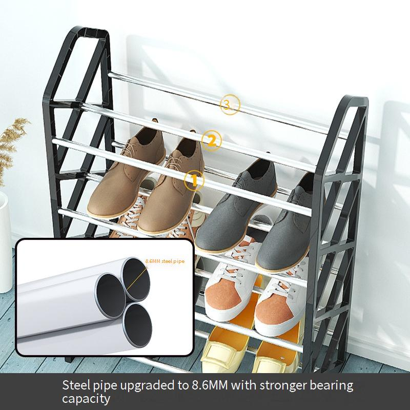 Scarpiera moderna in tubo d'acciaio - Organizzatore per scarpe salvaspazio a 4 livelli per appartamento/dormitorio. Facile da montare, senza bisogno di attrezzi._voghion.com