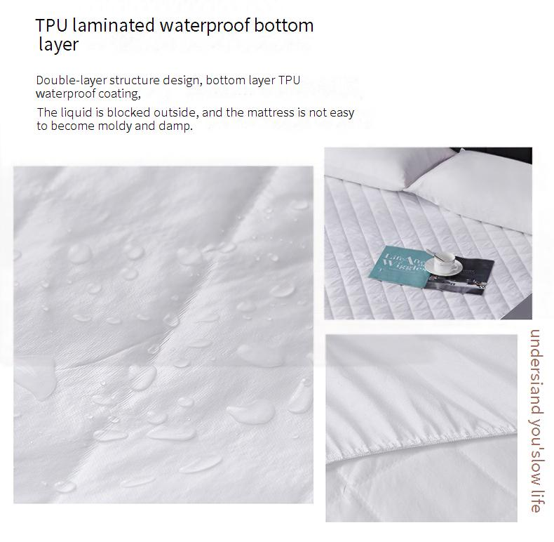 Protège-matelas imperméable – Housse matelassée en coton scellée par ultrasons, antidérapante et anti-poussière pour la protection de la literie_voghion.com
