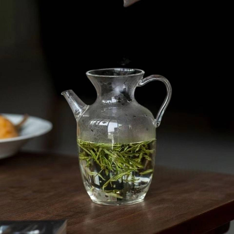 350ml Minimalist Borosilicate Glass Teapot – Custom Logo Option, Heat-Resistant For Stovetop & Induction Lightweight Nordic Style_voghion.com