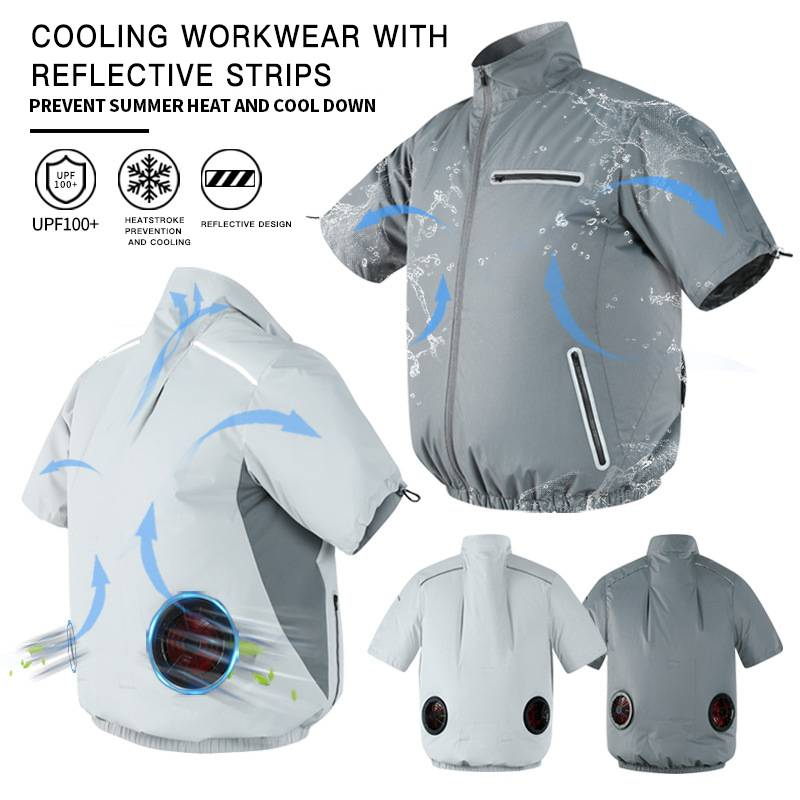 Kühlweste für Herren im Sommer mit eingebautem Ventilator, klimatisierte Kleidung, Camouflage-Arbeitskleidung für den Bau, Angelweste_voghion.com