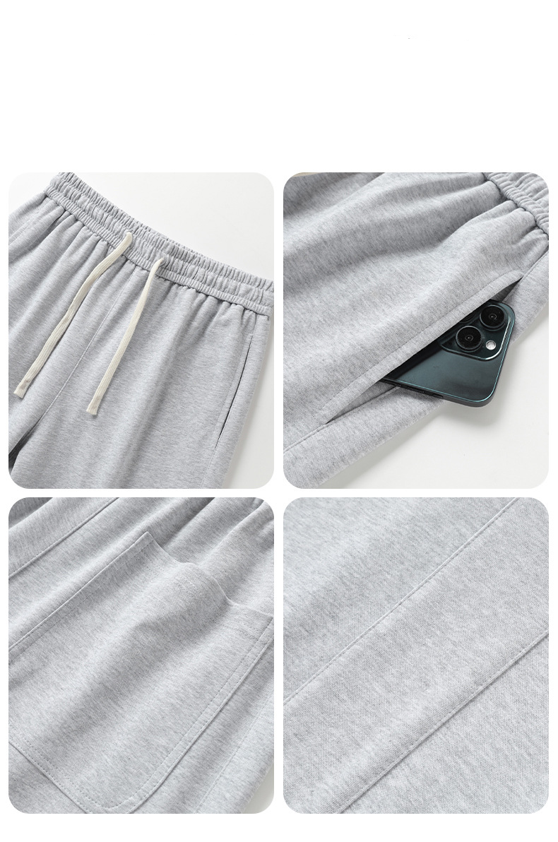 Erkek Düz Paça Eşofman Altı - Düşük Paçalı Açık Gri Günlük Pantolon, Nefes Alabilen Pamuk Karışımı, İlkbahar ve Yaz İçin Unisex (M-4XL Bedenler)_voghion.com