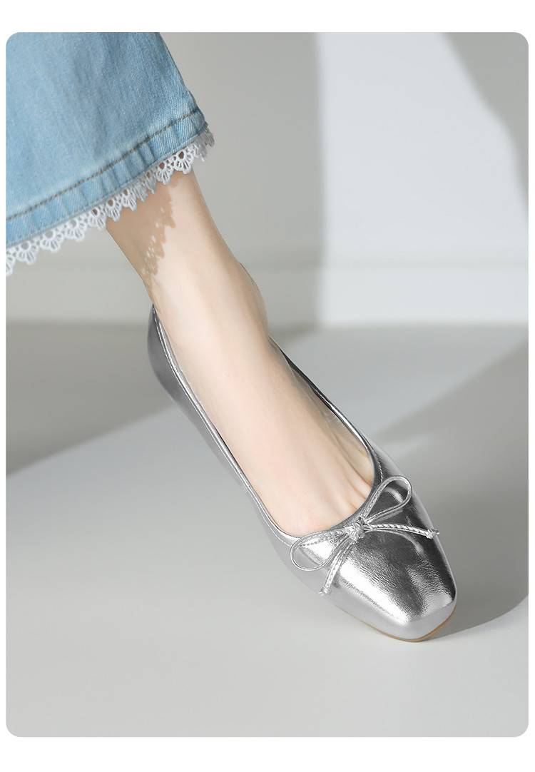 Cameido Women'S Casual Shoes With 1Cm Square Round Head Cowhide Leather And Drip Molding Sole_voghion.com