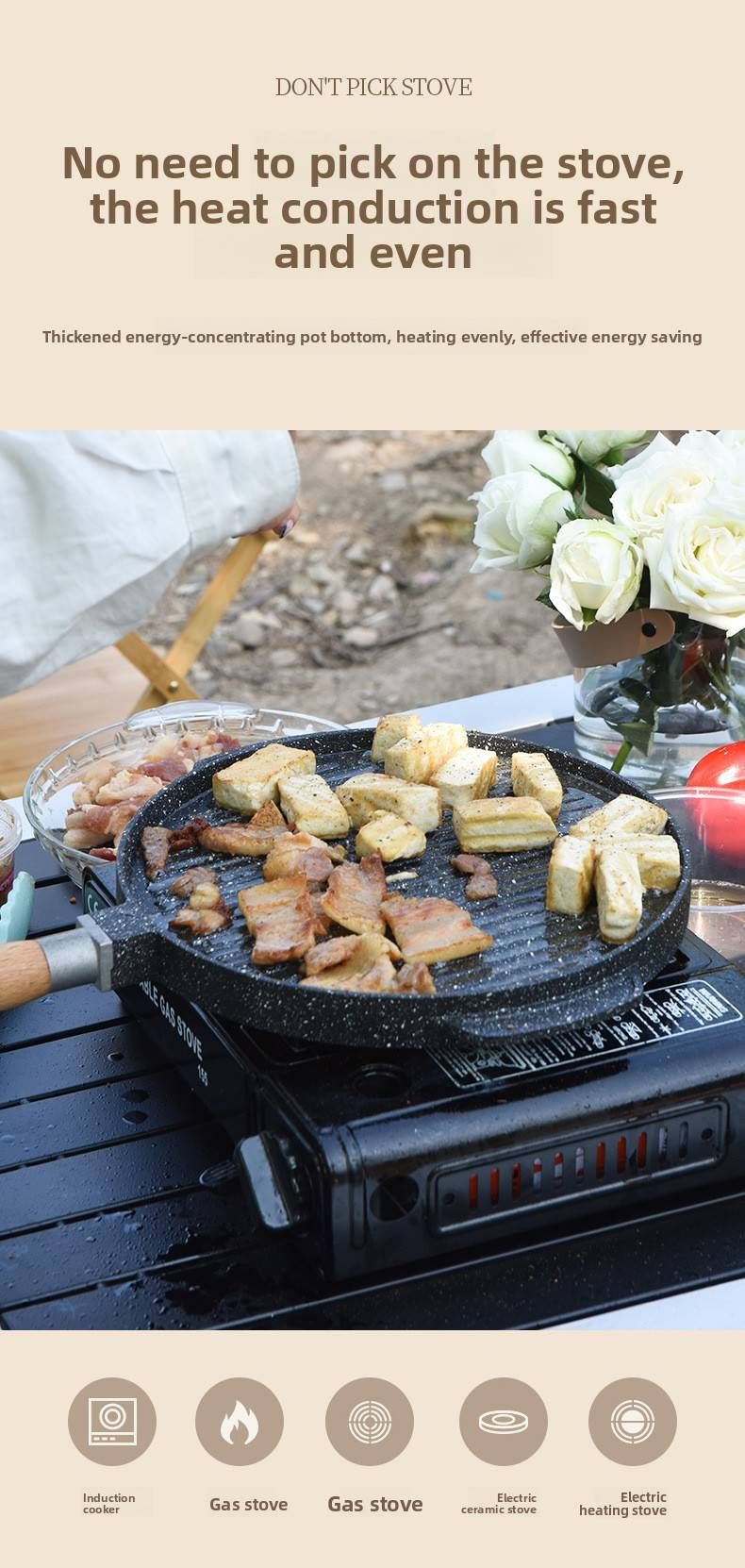 Home-Use Aluminum Non-Stick Round Teppanyaki Pan – For Steak, Pizza & Baking_voghion.com