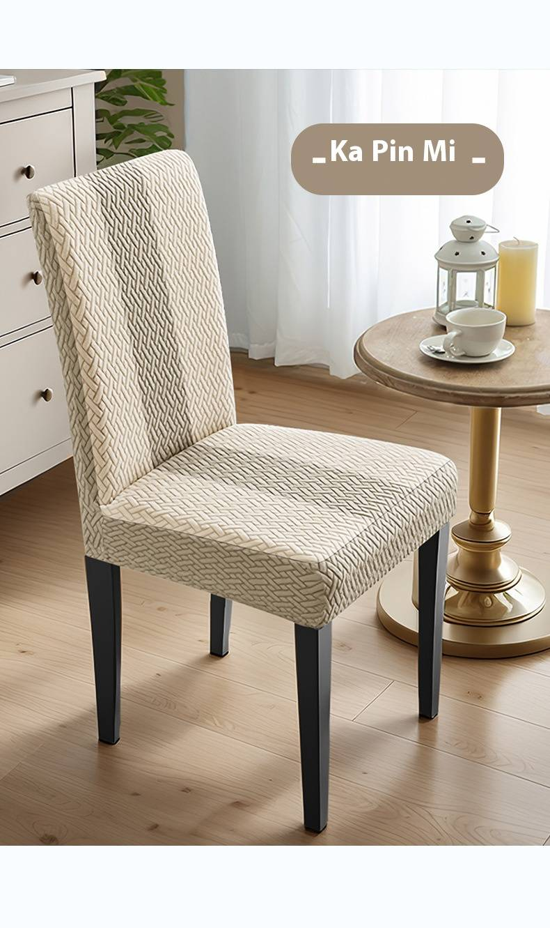 Elastische Stuhlhussen aus mehrfarbigem, gestreiftem Jacquard – universelle Passform für Esszimmerstühle, für den Heim- und Hotelgebrauch, staubdicht und stilvoll_voghion.com