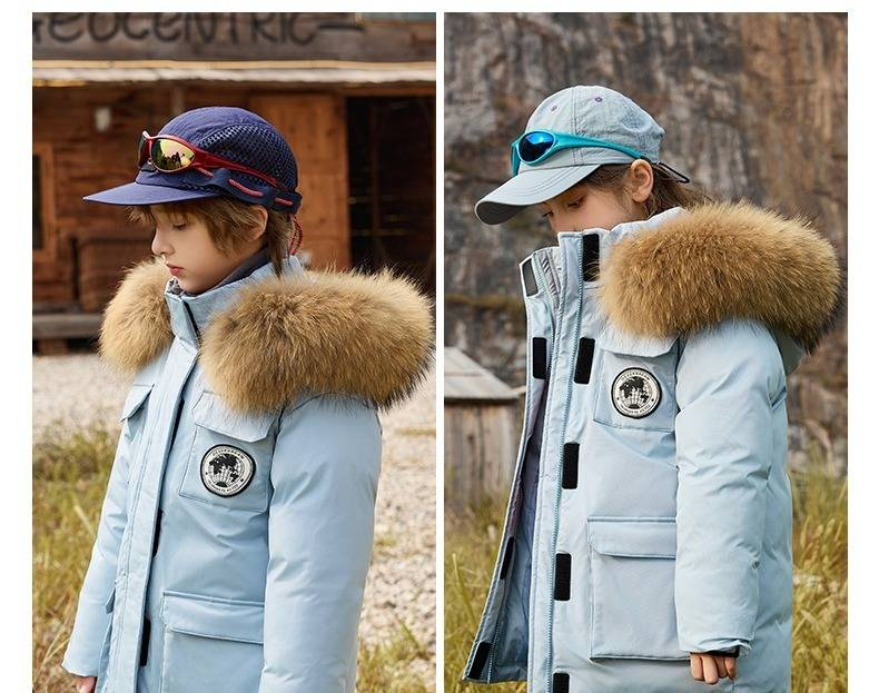 Premium Kids Winter Jacket With White Duck Down - Warm Hooded Coat For Boys & Girls (120-180cm) - Soft & Stylish Design_voghion.com