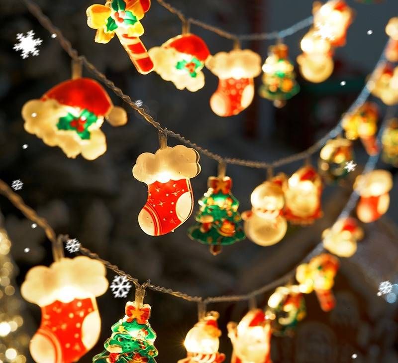 Guirnalda de luces LED navideñas: luces decorativas navideñas con pilas/USB para árbol, hogar y fiestas._voghion.com