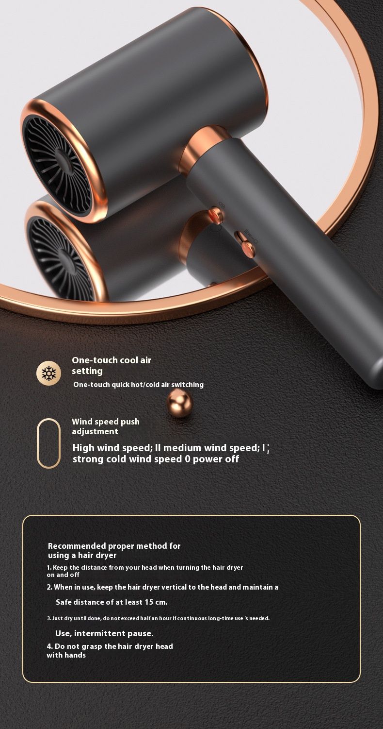 Asciugacapelli professionale – Motore CC da 2000 W/2400 W, 5 impostazioni di velocità e calore, tecnologia a ioni negativi e ceramica, corpo in PC leggero_voghion.com