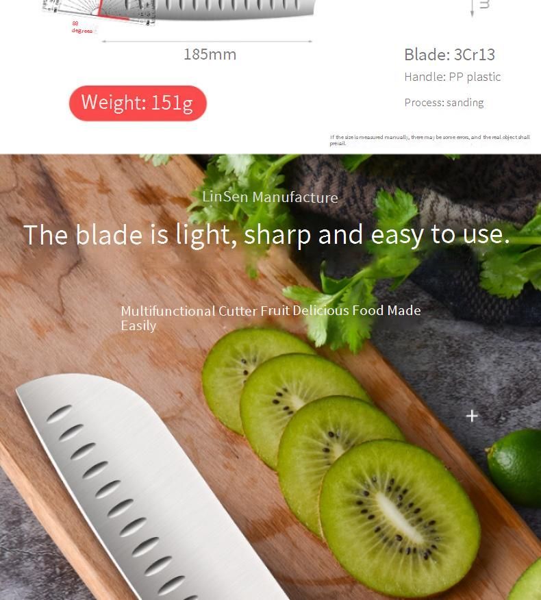 LINSEN Japanese Santoku Knife - 7 Inch Stainless Steel Kitchen Chef Knife With Ergonomic Handle, Ultra Sharp Blade For Fruits, Vegetables, And Meat_voghion.com