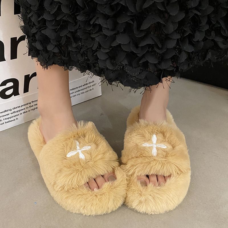 Best-selling Fluffy Slippers For Women - Autumn/Winter New Arrivals Home Use, Non-slip, Height-enhancing Thick-soled Ladies' Warm Cotton Slippers_voghion.com