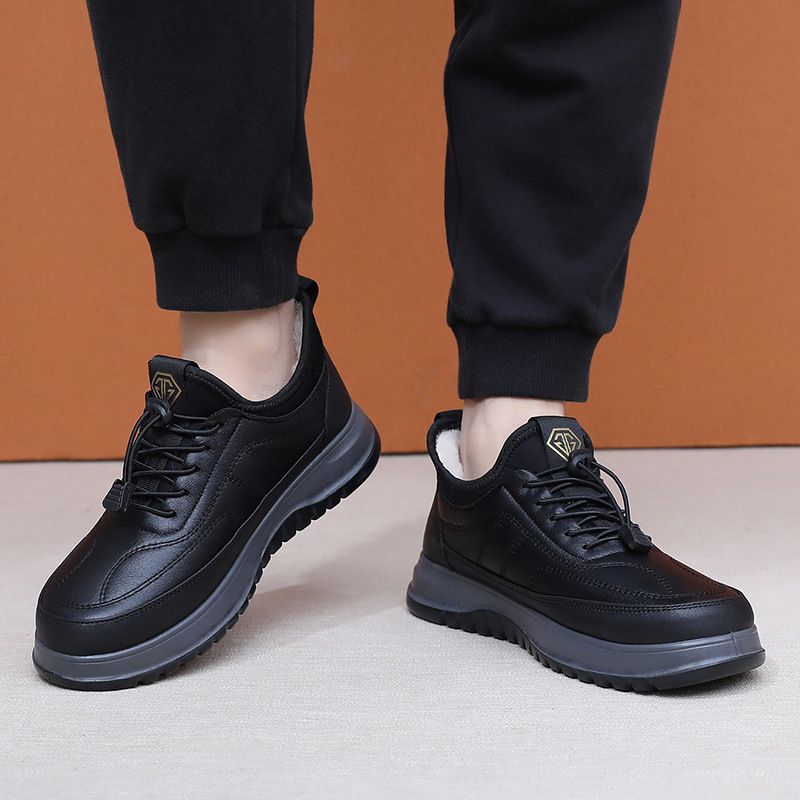 NEW Men's Winter Fleece And Thickened One-step Anti-slip, Waterproof Wool And Warm Cotton Shoes_voghion.com