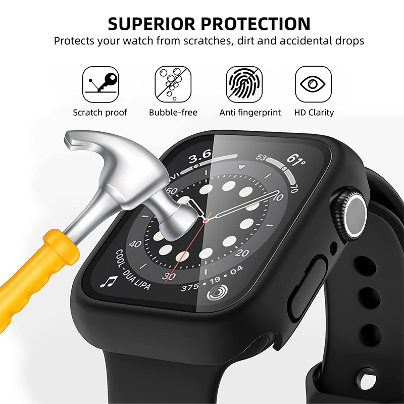 Glas + Abdeckung für Apple Watch Gehäuse 8 7 6 SE 5 3 iWatch Zubehör Displayschutzfolie Apple Watch Serie 45 mm 41 mm 44 mm 40 mm 42 mm 38 mm_voghion.com