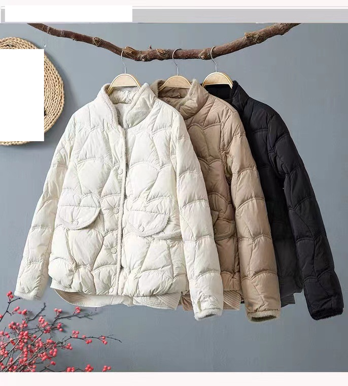 Women's 90 white duck Warm jacket hooded small coat_voghion.com
