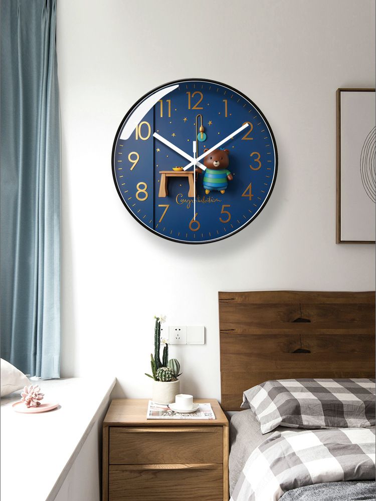 Yipula 7168 Wanduhr für Wohnzimmer und Schlafzimmer, kreative Cartoon-Modern-einfache stille Quarzuhr mit Scanning Seco_voghion.com