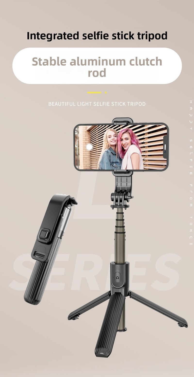 Mobile Phone Bluetooth Selfie Stick Mini Integrated Tripod LED Filling Light Bracket Photo Live Broadcast Artifact_voghion.com