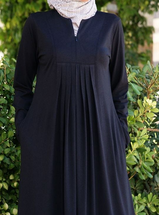 2025 Frühling und Herbst Invisible Zipper Plissee Fashion Langen Rock Muslimischen Robe_voghion.com