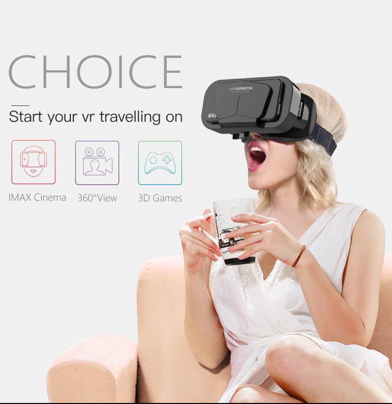 3D-Brille Virtual Reality Headset Gerät Helm Schutzbrille Linsen Mobile Smartphone Smartphone Zelle Realität Viar VR_voghion.com