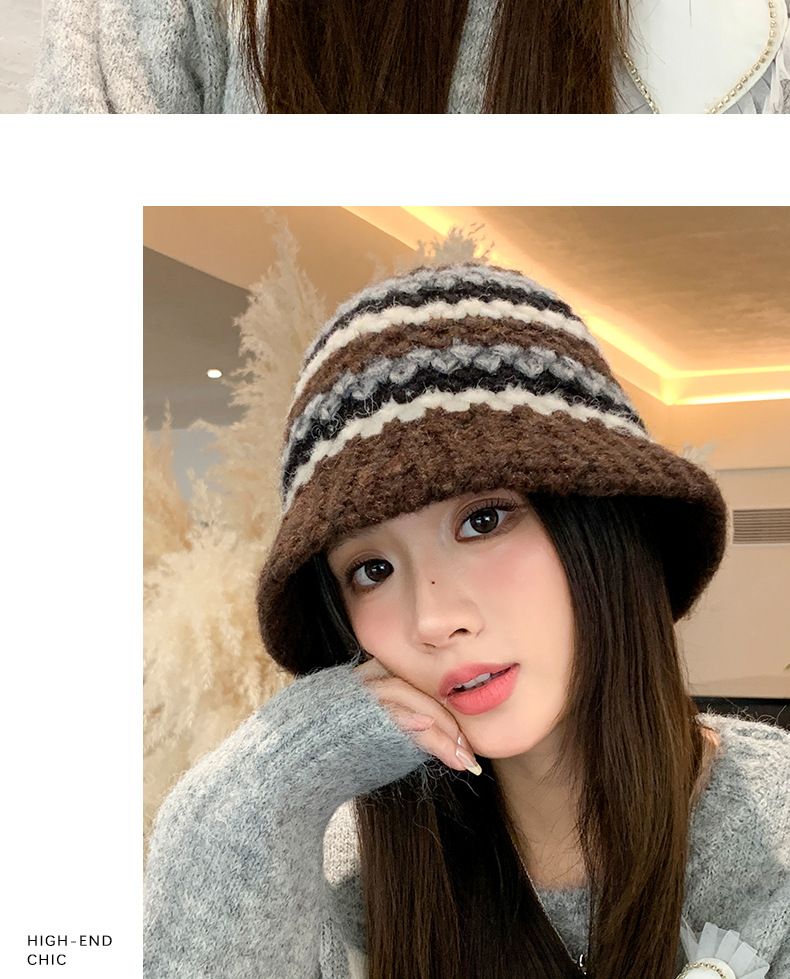 Autunno Inverno Versatile Color Block Maglia Pescatore Stile Coreano Esterno Antivento Caldo Lana Casual Viso Snellente_voghion.com