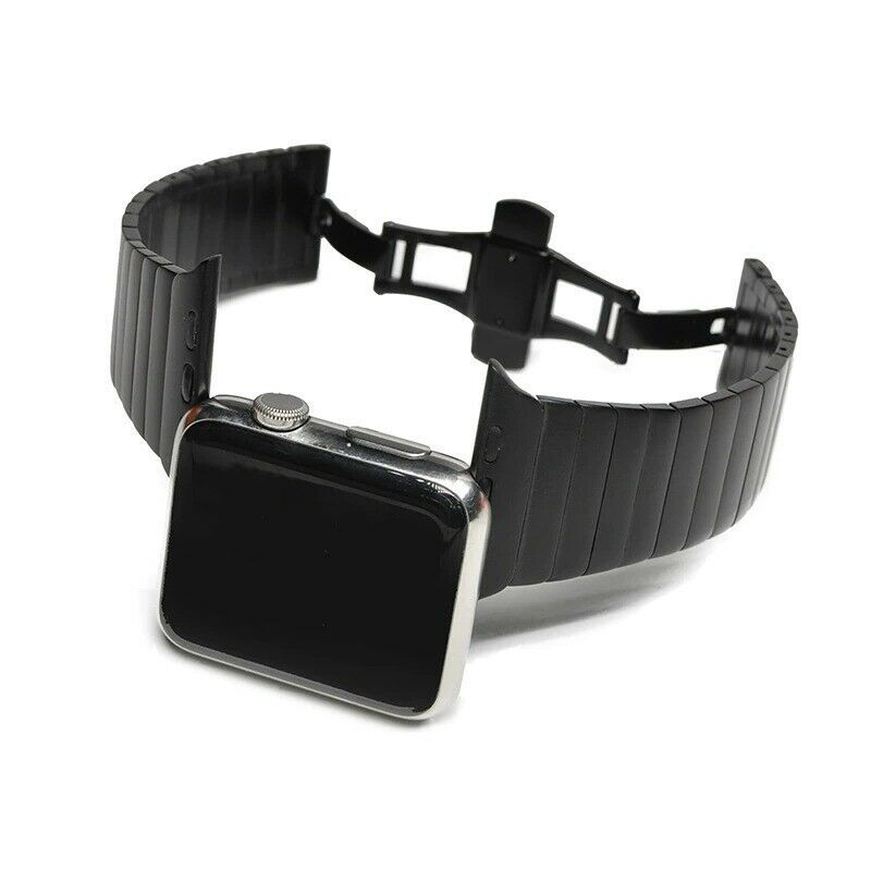 Lämplig för Apple Watch klockarmband i rostfritt stål Bamboo en pärla metall titanfärgad apple watch klockarmband_voghion.com