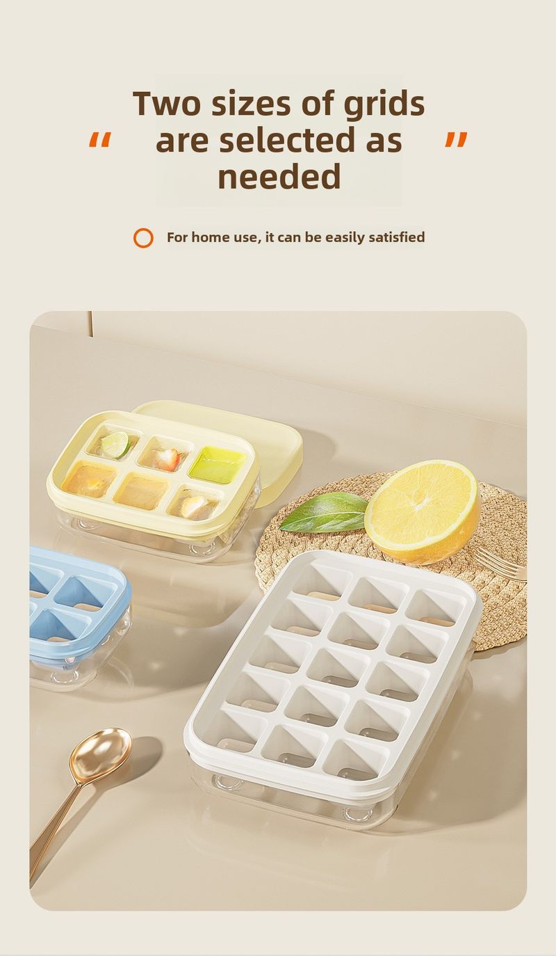 1/4/8PCS Push Ice Cube Mould Ice Compartment Mini Summer Ice Mould Ice Storage Box Home Square Silicone Ice Cube Mould With Lid_voghion.com