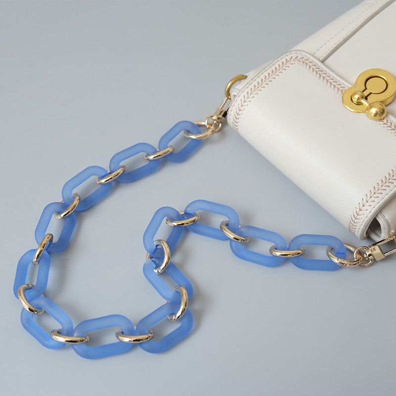 Damenmode Umhängetasche Zubehör Gemischtes Goldharz Dickes Acryl Matt Transparent Kette_voghion.com