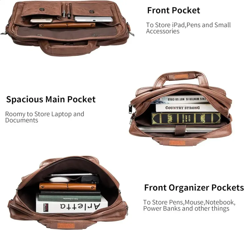 Borsa a tracolla vintage da uomo in vera pelle per laptop da 17,3 pollici, borsa a mano, borsa a tracolla da lavoro 240821_voghion.com
