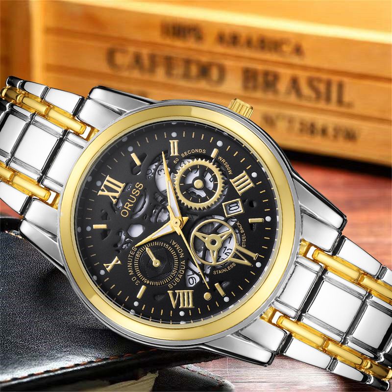 Hot-selli Fashion Hollow Design High-end Luminous Men's Elegant Quartz Watch_voghion.com
