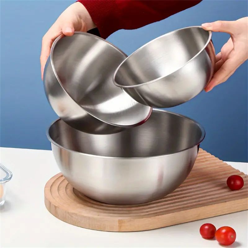 Edelstahlschüssel-Set mit Waage, zum Kochen, Backen, Aufbewahren von Lebensmitteln, Rührschüsseln mit großer Kapazität für die wichtigsten Küchenutensilien zu Hause_voghion.com