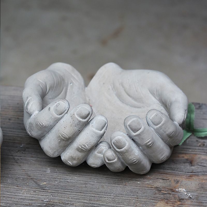 Gardening Creative Succulent Flower Pot Cement Palm Craft Rustic Vintage Floor Garden Decoration Ornament_voghion.com