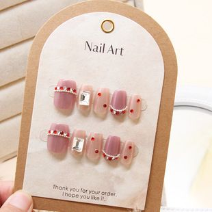 Nails Art & Tools Frosted Golden Autumn Orange Style Long Water Pipe Nail Hot Girl Style Diamond Flower Wear Nail Wholesale Nails_voghion.com