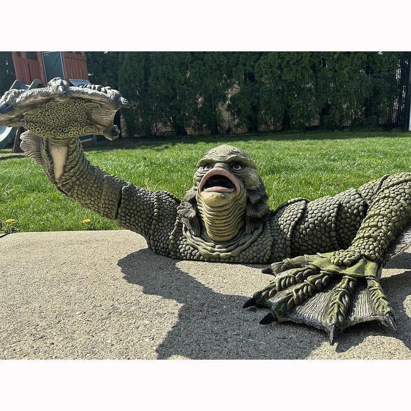 Decoración de pared de Hombre Lagarto para Halloween: Estatua de monstruo verde espeluznante para el hogar, decoración gótica de terror, figura única y aterradora para un ambiente espeluznante._voghion.com
