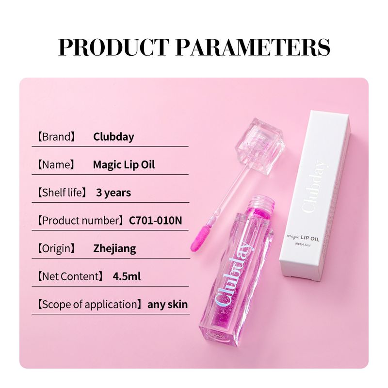 Clubday Square Tube Mirror Thermochromic Fruity Lip Oil – Transparenter Pearl Chameleon Lipgloss für anpassbaren Glanz_voghion.com