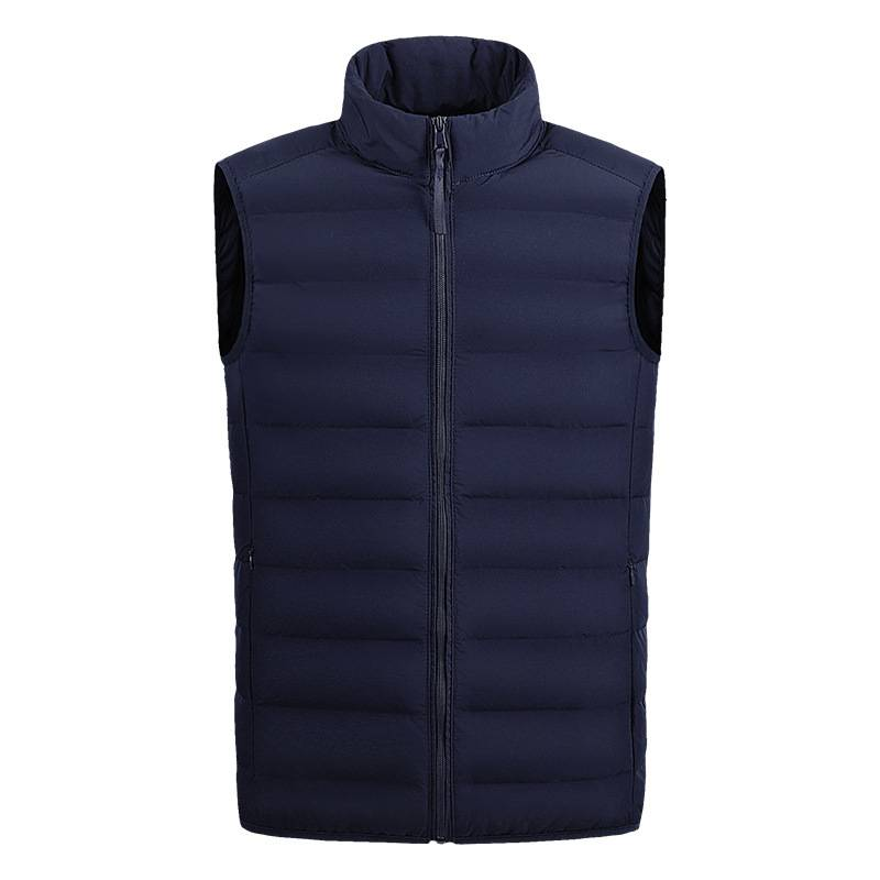 Vīriešu apģērbs Viegla zīda kokvilnas jaka, veste, silta veste vīriešiem rudens un ziemas stāvapkakle, liela izmēra brīva īsa muguras veste, vīriešu jaka_voghion.com