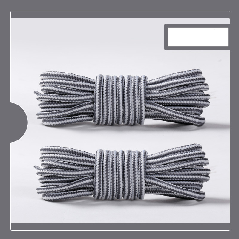 Accessori per scarpe per un paio di stivali Martin rotondi a righe da 4 mm, stivali militari casual, neri e bianchi, lacci in stile britannico_voghion.com
