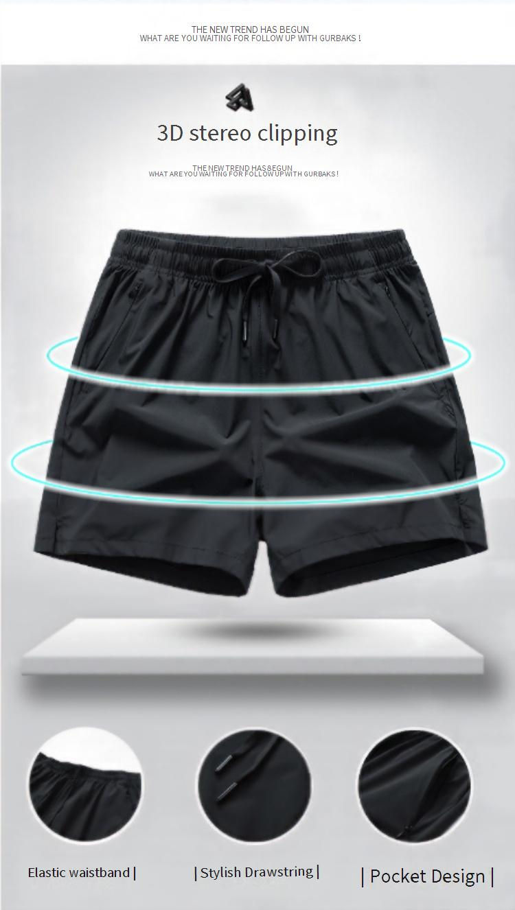 Men's Clothing Fashionable Beach Leisure Solid Color Quick Drying Loose Sports Shorts_voghion.com