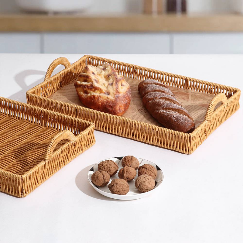 Bandeja de frutas de vime tecida à mão, cesta para pão, cesta para vegetais_voghion.com