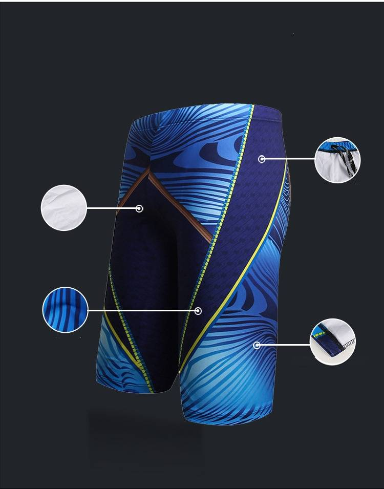 Men's Five-inch Swimming Trunks, Oversized And Stylish Printed Lace-up Swimming Trunks, Hot Spring Bathing Polyester Beach Shorts_voghion.com