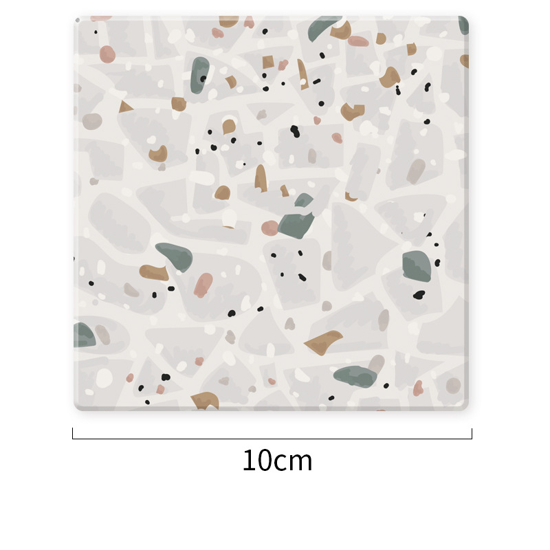 Diatomaceous Earth Coaster Creative Diatom Mud Household Terrazzo Absorbent Anti Scalding Insulation Pad Placemat_voghion.com