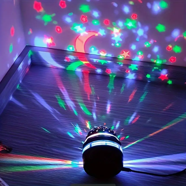 Proyector LED de estrellas y galaxia, luces nocturnas, proyector de cielo estrellado, iluminación navideña con rotación automática, 5 V, USB, para habitación, dormitorio, decoración del hogar_voghion.com