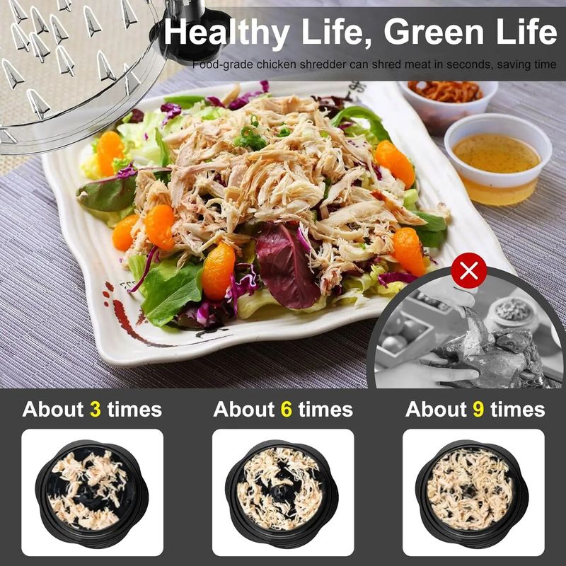 Manual Meat & Vegetable Shredder - Plastic Kitchen Tool For Pulled Chicken, Pet Food & Salad Prep (Red/Black, Compact Design)_voghion.com