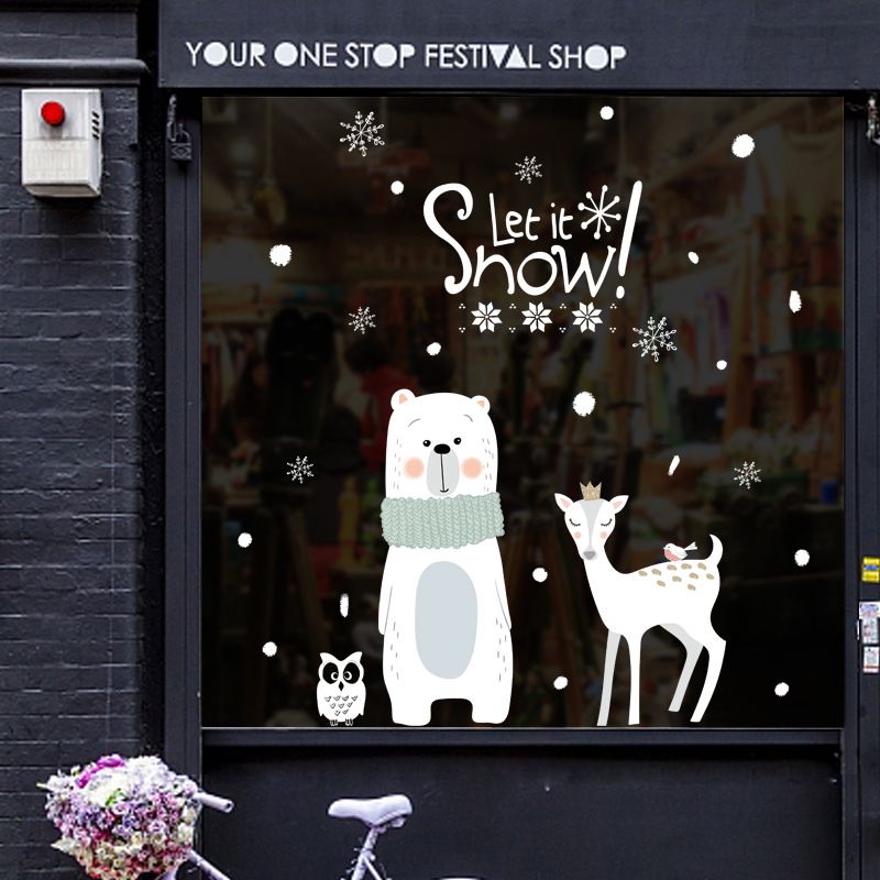 Calcomanías navideñas extragrandes para ventanas: 60 x 90 cm, pegatinas navideñas de PVC para decoración del hogar, tiendas y oficinas (diseño de copo de nieve blanco)._voghion.com