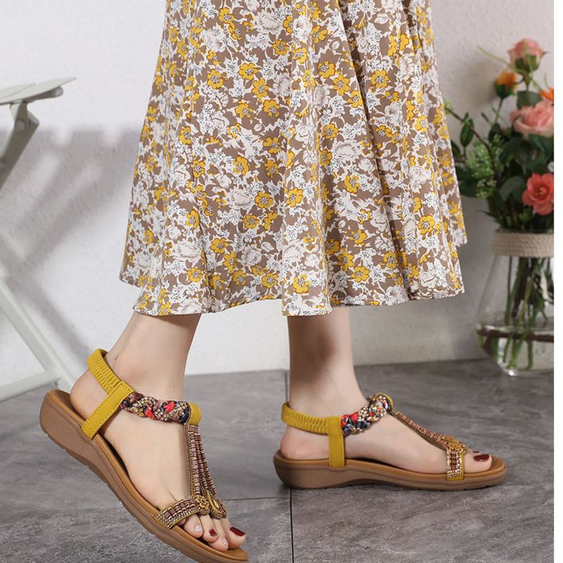 Sandali da donna alla moda, versatili, estivi, nuovi, con elastici, leggeri e comodi, pantofole_voghion.com