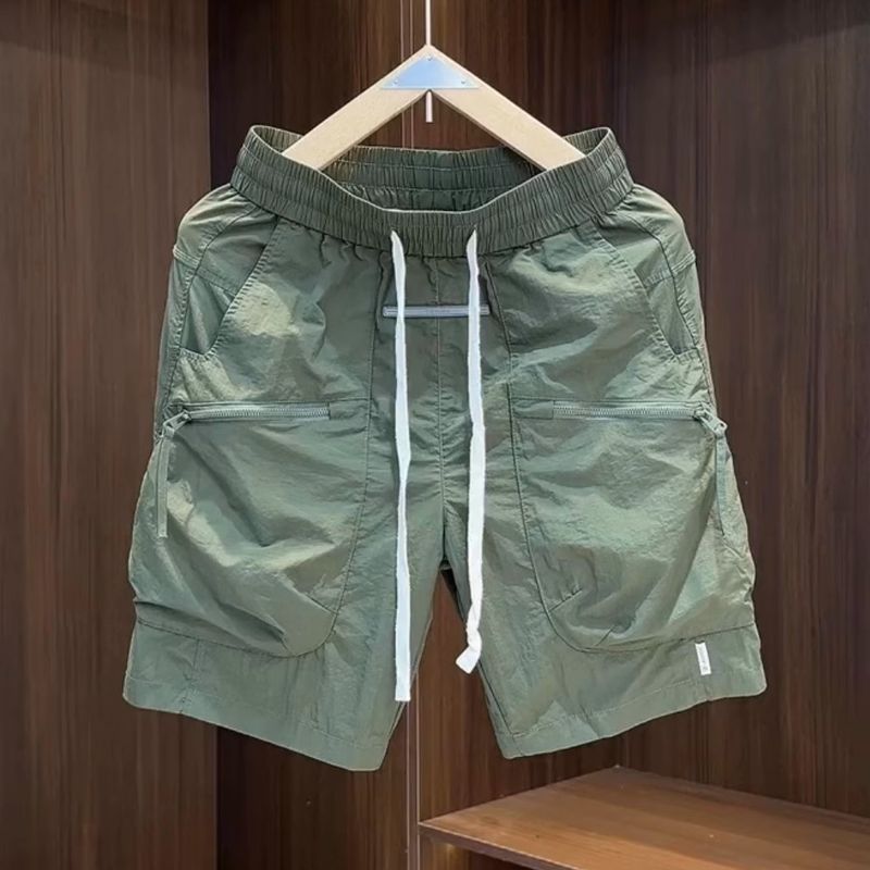 Premium Products Work Shorts Men's Summer Ice Silk Thin Sports And Leisure Straight Leg Mid Length Pants With Multiple Pockets Five Quarter Pants_voghion.com