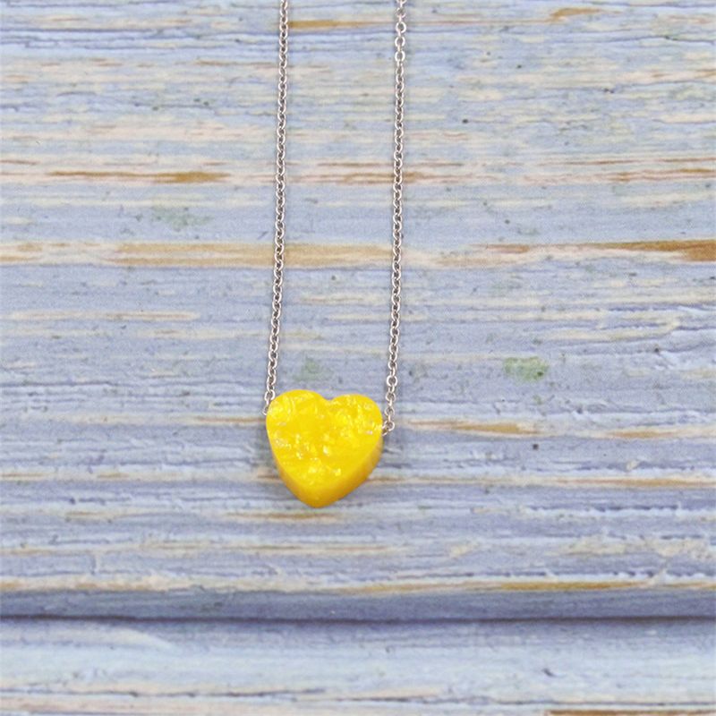 Vendita calda Collana da donna con ciondolo in opale a forma di cuore_voghion.com