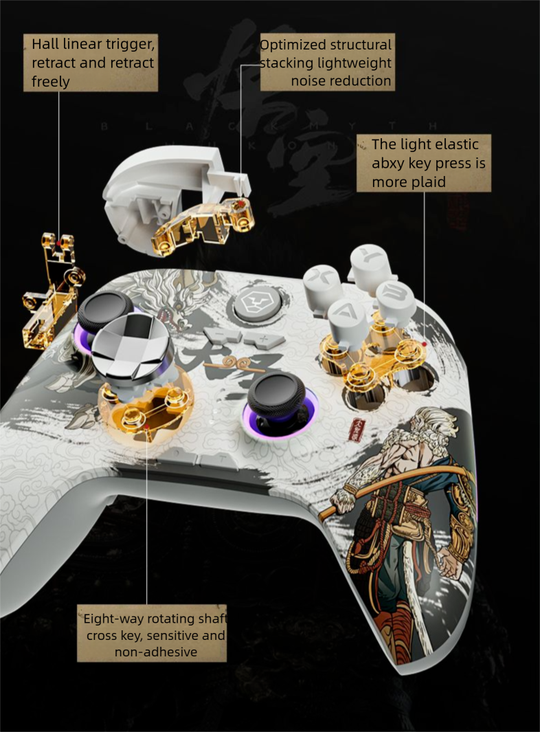 Aojia Lion Monkey King 2 Controller di gioco Dual Hall Nero Myth Wukong Edizione limitata PC Computer Wireless Bluetooth_voghion.com