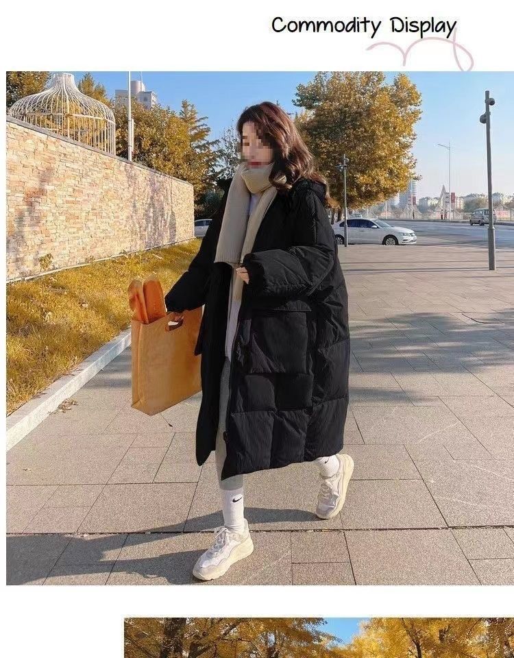 Nuovo piumino di alta qualità per donna, piumino sopra il ginocchio in stile trench coreano di media lunghezza, cotone alla moda unico_voghion.com